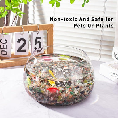 0.5 Lb/230g Chakra Crystal Chips Bulk Quartz Rocks, Natural Tumbled Healing Crystal Chips Crushed Stones Irregular Shaped for Aquarium, Vase Fillers, Succulent Plants Decor - 5-7mm