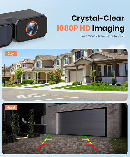 AUTO-VOX 7.2" DVR Portable Solar Wireless Backup Camera:HD 1080P 2 Min Quick Installation Support 2 Split Screen Back up Camera, IP69K Waterproof Reverse Camera for Car, Van, SUV, Truck, Trailer