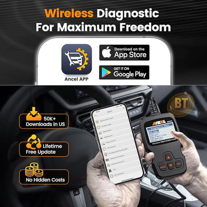 (Upgraded AD310) ANCEL AD310BT OBD2 Scanner Bluetooth - Check Engine Code Reader, Escaner Automotriz with Premium App On iOS & Android, Car Diagnostic Scanner for All Vehicles After 1996