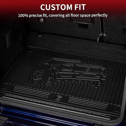 LASFIT Cargo Mats for Mercedes Benz G Class G550 / G580 / G63 AMG SUV 2026 2025 2024 2023 2022 2021 2020 2019, All Weather TPE Custom Fit Cargo Liner for G Class Trunk Mats, Black