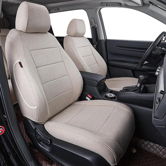 coverdream CRV Seat Covers Custom Fit for 2017 2018 2019 2020 2021 2022 Honda CRV LX, EX, SE, EX-L,Touring,Hybrid,Full Coverage Polyester Car Seat Protector(Full Set,Beige)