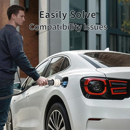 Tesla to J1772 Charger Adapter, 32 Amp / 220V, Compatible with Tesla Connector, NACS Converter for J1772 Electric Vehicles Charging