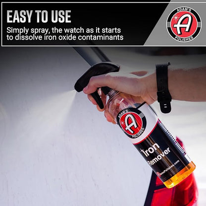 Adam's Iron Remover (16oz, 2 Pack) - Fallout & Iron Remover Spray for Car Detailing Removes Iron Particles in Auto Paint, Wheels, Motorcycle, RV & Boat - Use Before Clay Bar, Wax or Car Wash