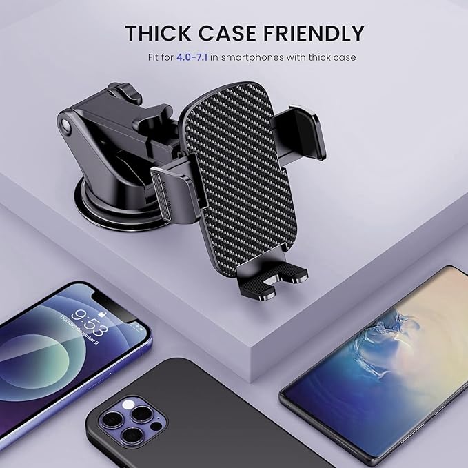 Qifutan Universal Car Phone Holder Automobile Cell Phone Holder Car Mount for iPhone Universal Car Dashboard Mount Fit All Phones