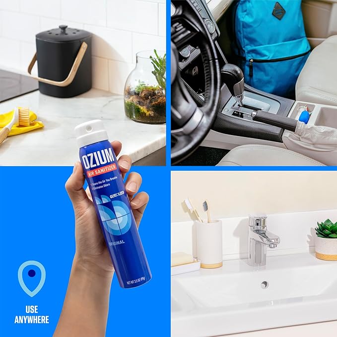 Ozium 3.5 Oz. Air Sanitizer & Odor Eliminator 4 Pack for Homes, Cars, Offices and More, Outdoor Essence, 4 Pack, MULTI