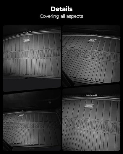 3W Cargo Liner Compatible for Jeep Grand Cherokee L 2021-2025 All Weather Custom Fit TPE Cargo Tray Heavy Duty Trunk Mats, Black