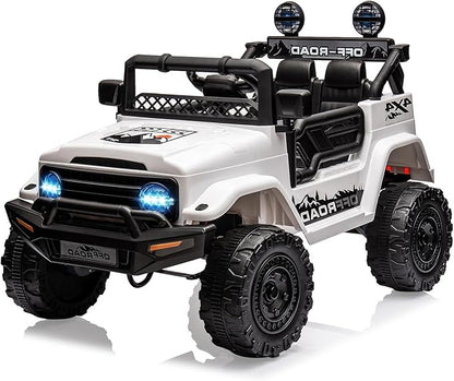 Garvee 12V Kids Ride On Truck Car with Remote Control - Electric Ride On Toys for Toddlers, Spring Suspension, 3 Speeds, LED Lights, Bluetooth Music & Parent Safety Brake