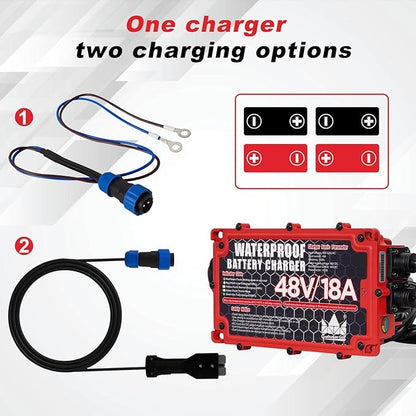 CRAFTSMAN GOLF 48 Volt 18 Amp Golf Cart Battery Charger for 48V EZGO Club Car Yamaha Onboard Golf Cart Charger with Crowfoot Plug
