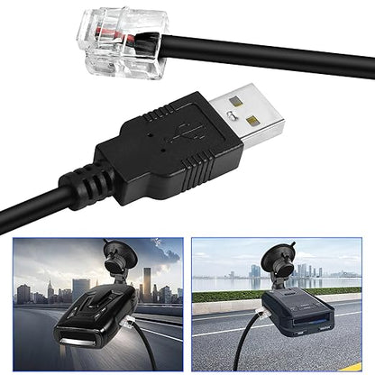 MEIRIYFA Radar Detector Power Cable,USB 5V to 12V RJ11 Radar Detectors Replacement Power Cord Step Up Boost Adapter Cable w/RJ-11 Telephone Connector(1.5M)