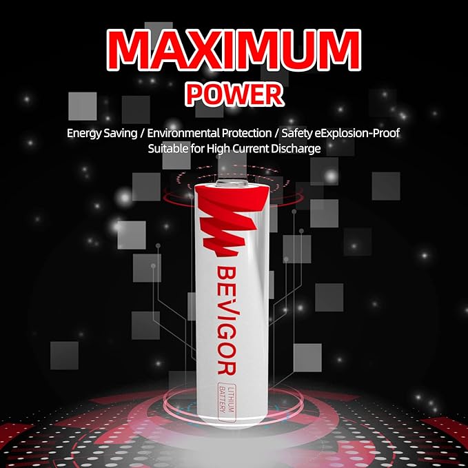 BEVIGOR Lithium Batteries AA Size, AA Battery 4 Pack, 3000mAh Double A Batteries, 1.5V Double A Battery, Longer Lasting Lithium Iron Batteries for Flashlight, Toys, Remote Control【Non-Rechargeable】