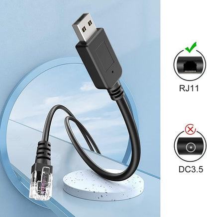 Radar Detector Cord, USB to RJ11 Cable,RJ11 Plug Power Cable,for Escort Uniden Radenso XP Beltronics Cobra Whistler Radar Detector,Replacement Power Cable for Radar Detectors (RJ11-6.56ft)