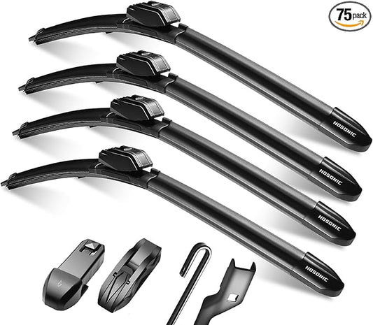 Windshield Wipers, 24" + 17" Wiper Blades, Compatible with Chevrolet Equinox 2017-2010, Ford Kuga 2011-2008, GMC Terrain 2017-2010 Windshield Wiper Blades, Double Service Life (Set of 4)