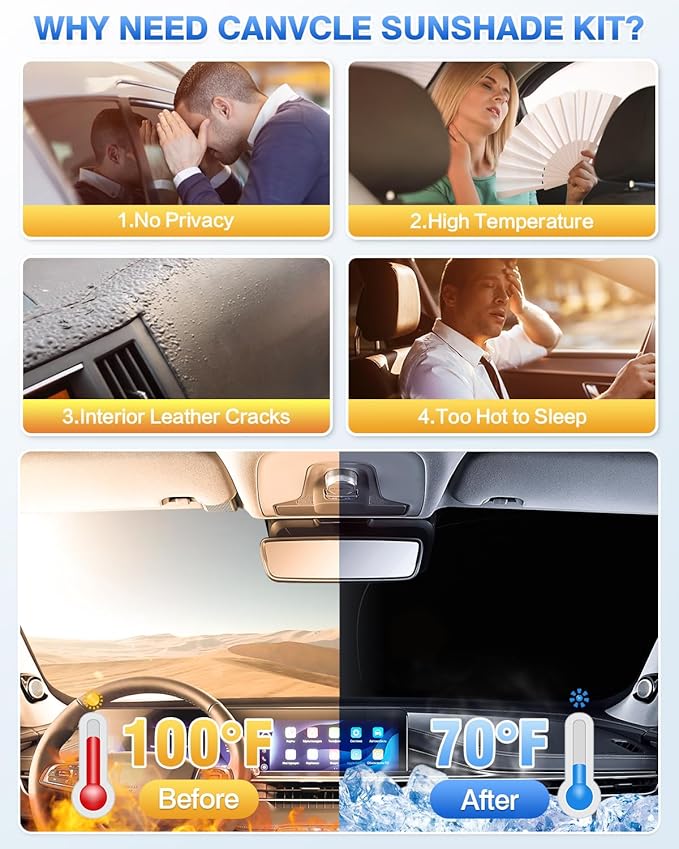 Sunshades for Ford Edge 2015-2024 Accessories Windshield Sun Shade Side Rear Window Shade Cover Sun Visor Shield Privacy Protection Keep Vehicle Cool Black 8PCS
