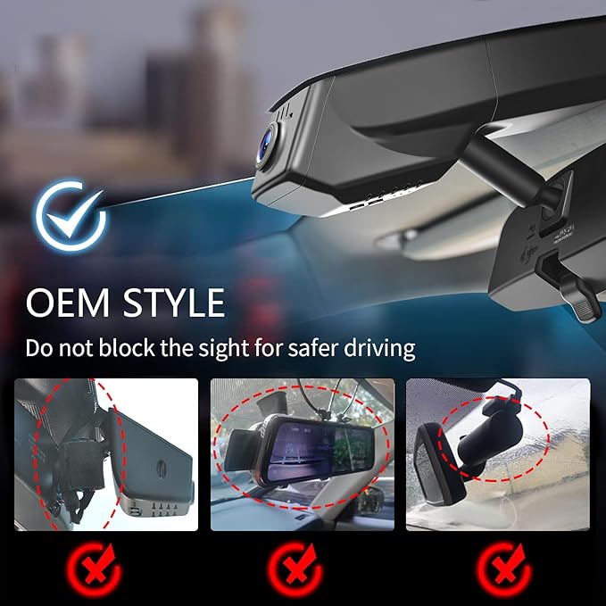 Front 4K & Rear 1080P Dash Cam Custom fit for GMC Yukon, Yukon XL 2015 2016 2017 2018 2019 2020(Model C), Model C & Model D Have Same Models Years but Vehicle Sensor Cover are Different