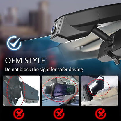 Front 4K & Rear 1080P Dash Cam Custom fit for GMC Yukon, Yukon XL 2015 2016 2017 2018 2019 2020(Model C), Model C & Model D Have Same Models Years but Vehicle Sensor Cover are Different