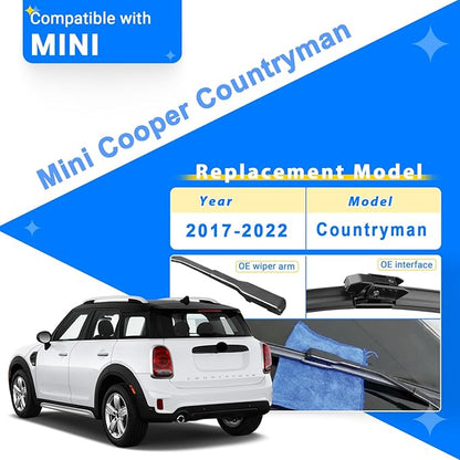 Windshield Wiper Blades Replacement for 2017-2022 Mini Cooper Countryman Original Factory Quality Front Rear Wipers Blade Set for My Car - 23" 21" 10" (Pack of 3)