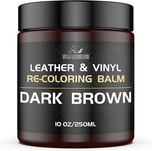 Leather Recoloring Balm,10oz Leather Color Restorer Leather Repair Kit for Furniture Car Leather Scratch Remover, Dark Brown Leather Color Restorer for Couches,Leather Dye Paint for Faded
