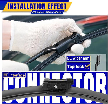 3 wipers Replacement for 2016-2022 Volvo XC90, Windshield Wiper Blades Original Equipment Replacement - 24"/20"/15" (Set of 3) Top Lock