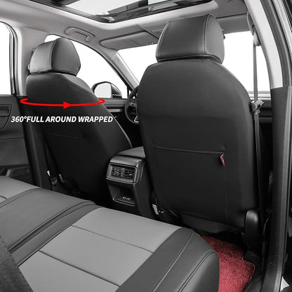 coverdream CRV Waterproof Leather Seat Covers Custom Fit for 2015 2016 Honda CRV LX,EX,SE,EX-LTouring,Full Coverage,Airbag Compatible,Seat Protector(Full Set,Black&Brown)