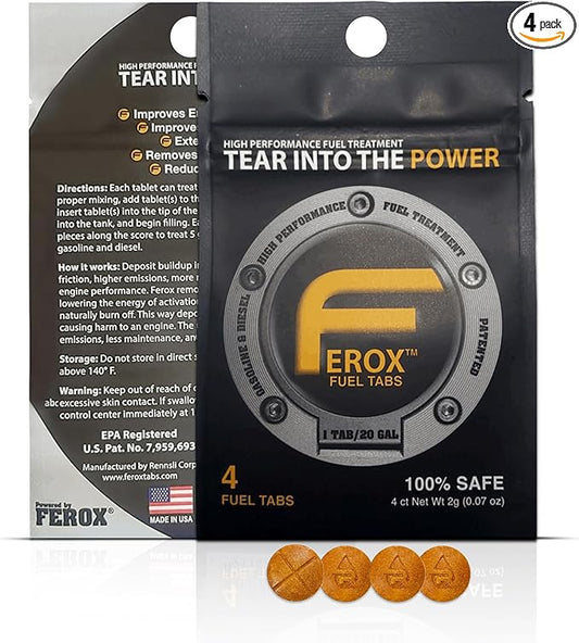 Ferox – Performance Fuel Catalyst | Not an Additive, It’s an Advantage | Built for The Road, Trail, and Beyond | All Fuels, All Engines | 1 Tab = 20 GAL