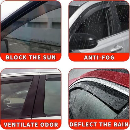 in Channel Rain Guards Fit for 2021 2022 2023 2024 2025 Chevrolet (Chevy) Tahoe/GMC Yukon/Cadillac Escalade, Durable Window Wind Deflectors, Smoke Tinted Vent Window Visors Shades, 4PCS