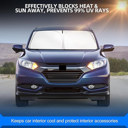 Windshield Sun Shade for Honda HR-V 2016-2022 Foldable HRV Sunshade Custom Fit Front Window Car Interior Accessories Protector Blocks UV Rays
