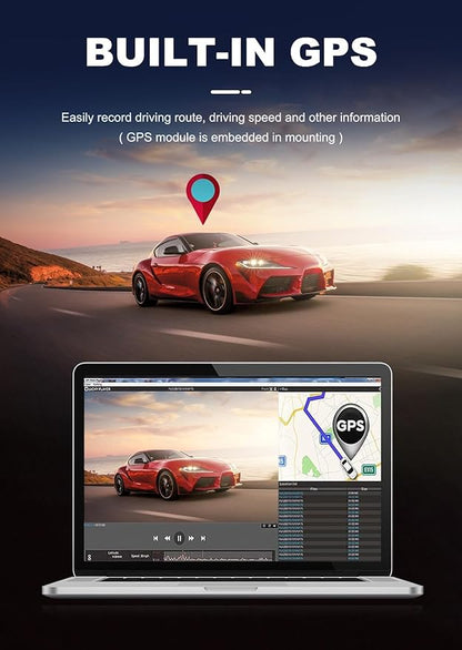 JOMISE Dash Cam Front and Rear 4K+1080P, 3" LCD, Starvis Sensor, Built-in GPS, WDR, Night Vision, Dash Camera for Cars with WiFi, Parking Mode, 32GB Card, Reliable Dashcam for Safety Recording