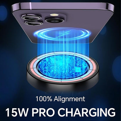 Kaistyle for MagSafe Car Mount Charger【Stronger Magnets】 iPhone Magnetic Wireless Car Charger【Dashboard+Vent】 for Magsafe Charger Cell Phone Car Mount for iPhone 16 Pro Max 15 14 13 12 MagSafe Cases