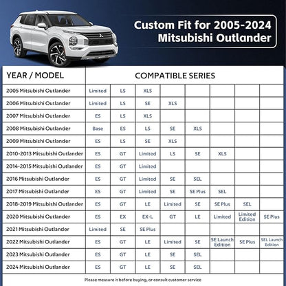 10 Layers SUV Car Cover Custom Fit for Mitsubishi Outlander (2005-2024) Waterproof All Weather for Automobiles, Outdoor Full Cover Sun UV Rain Protection with Cotton.Black