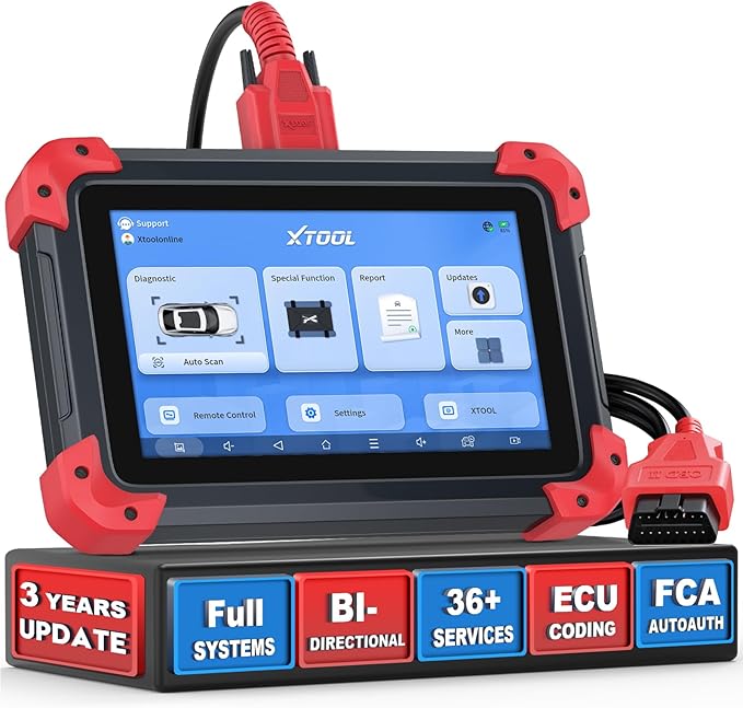XTOOL D7X OBD2 Scanner Diagnostic Tool,2025 Bidirectional Scan Tool with 36+Resets,3-Year Updates,FCA Autoauth,ECU Coding,Full System Car Scanner for ABS Bleeding,Crankshaft Relearn,Injector Coding