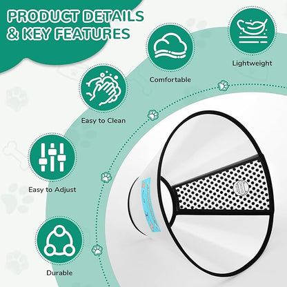 GLADOG Soft Cone Collar, 3 PCS (XL is Only 1 PCS) Flexible Plastic Cone for After-Surgery Recovery, Adjustable E-Collar for Large/Medium/Small Dogs and Cats
