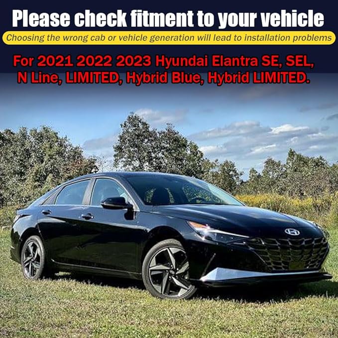 Rain Guards for Hyundai Elantra 2021 2022 2023, Tape-on Side Window Deflectors for Hyundai Elantra, Window Visors for Hyundai Cars,for Hyundai Car Accessories 4 Rain Guards ＆ 2 Car Coasters