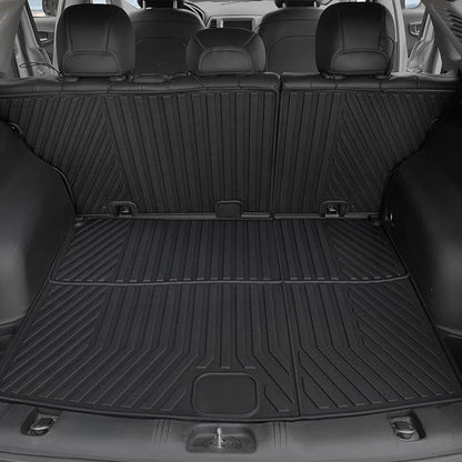 Floor Mats Set for 2017-2025 Jeep Compass Accessories(New Body Style 2nd Generation), Full Coverage All Weather Floor Mats with Cargo Mat TPE Includes Backrest Protectors & Door Sill Guards
