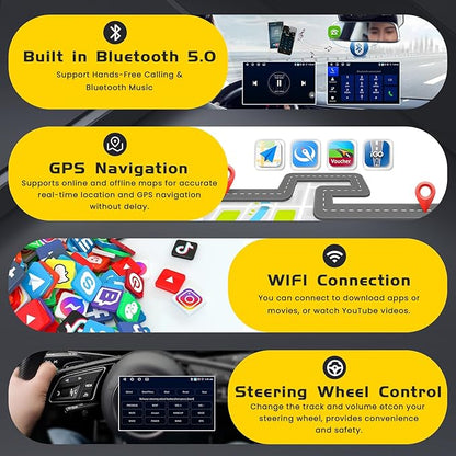[4G+64G] Android 15 Car Stereo for Kia Cerato K3 Forte 2013-2018 with Wireless Carplay Android Auto, 9 Inch HD Touch Screen with WiFi GPS Bluetooth5.0 FM/RDS Radio 32EQ SWC Backup Camera MIC