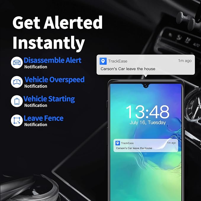 Wired GPS Tracker for Vehicles No Monthly Fee, No Subscription, Real-Time Tracking, 4G SIM and Data Included, Trip History, GeoFence, Driving Alerts, Waterproof