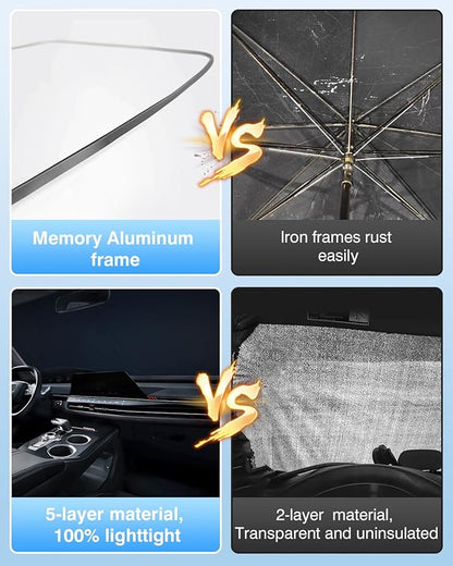 Non-Peeling Sun Shade Fits for Ford Maverick 2022 2023 2024 2025 Ford Maverick Accessories Foldable Car Front Window Sunshade Windshield Sunshade UPF 50+