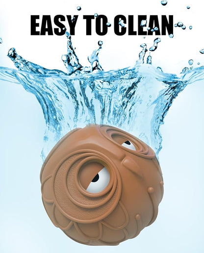 Giggle Ball for Dogs Owl Dog Toys for Aggressive Chewers Medium Large Dogs Fun Gift for Dog Natural Rubber Herding Ball for Dogs Cute Owl Hoot Brown New