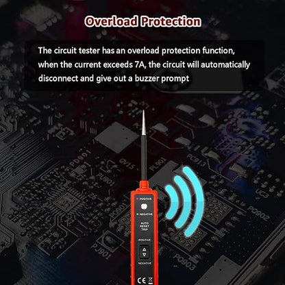 Power Circuit Probe Tester, 6V-24V DC Test Light, Automotive Short Circuit Located and Component Activated, 12V Auto Electrical Tester, Polarity Identify with LED Light, Overload Protection