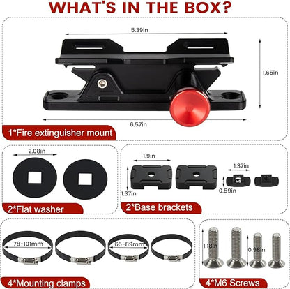 MOLLE Panel Fire Extinguisher Mount Kit-Quick Release Car Fire Extinguisher Mount Bracket for 1-2in Tactical Rigid MOLLE Panel Holes.Fire Extinguisher Holder Fits MOLLE Panels Accessories for Vehicle.
