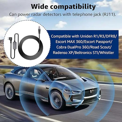 USB-C to RJ11 Plug Cable,Radar Detector Cable for Uniden R1 R3 R7 Escort MAX360 Beltronics Cobra Passport 9500i Radenso XP etc(9.84FT)