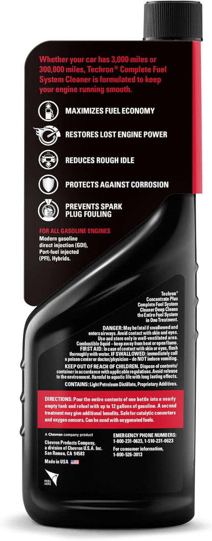 Chevron Techron Concentrate Plus Fuel System Cleaner, 12 oz, Pack of 1