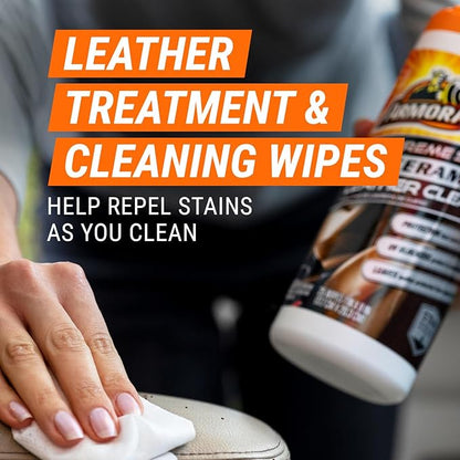 Armor All Complete Ceramic Exterior Car Cleaner Car Care Kit, Keeps Car Fresh and New, Includes-Leather Cleaning Wipes, Tire Coating Spray, Wheel Cleaner, Car Wash and Glass Cleaner, 5 Count