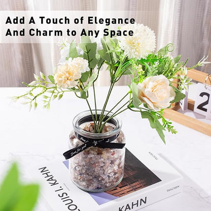 0.5 Lb/230g White Agate Crystal Pebbles Stones Aquarium Gravel Rocks, Natural Landscaping Pebbles Decorative Vase Filler Tumbled Crushed Stones for Fish Tank|Garden|Home, 5-7mm