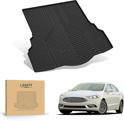 LASFIT Trunk Mat for Ford Fusion 2013-2020 (Only Fit Gasoline Not Fit Hybrid & PHEV) All Weather TPE Mats Custom Fit Cargo Mats for Ford Fusion Car Mats and Cargo Liner, Black