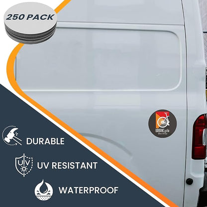 Magnet Me Up Customizable 30 Mil Round Magnet- 5”, 250 PK Weatherproof Car Magnet for Businesses, Sports Teams, Fundraiser, Personal Expression- Custom Text & Logo- Strong Magnetic Vinyl for Vehicles