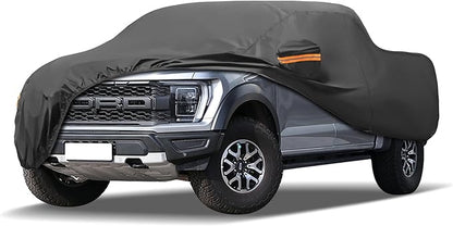 MORNYRAY Compatible with Ford F150,Car Cover Outdoor Waterproof Sun Rain Snow Hail Protection with Driver Door Zipper (Black, Custom Fit Ford F150)