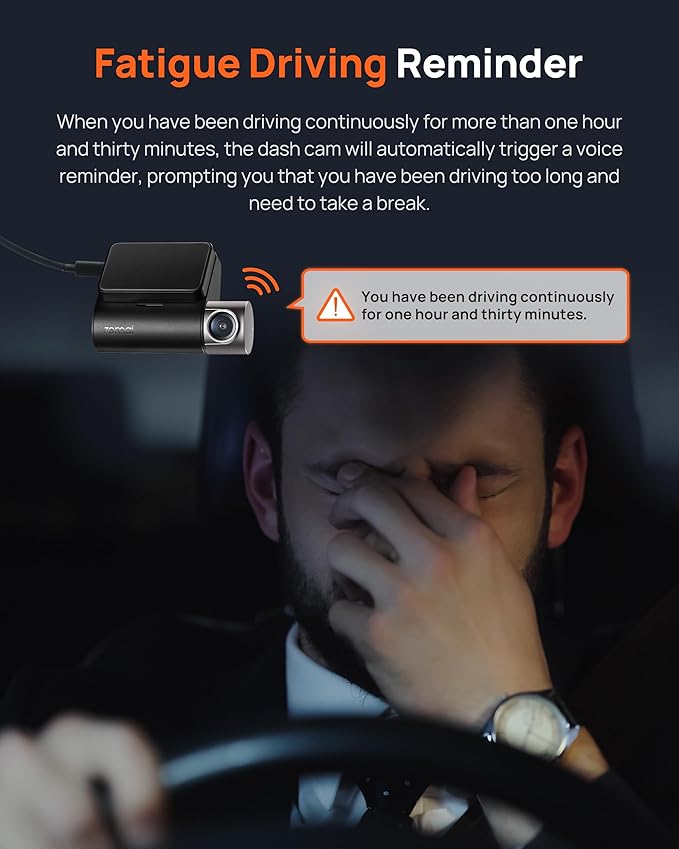 70mai 2.7K Dash Cam Front A500S, 1944P Dash Camera for Cars with Sony IMX335, Dashcam Built-in WiFi GPS, Optional Rear Dashcam, ADAS, 2'' IPS LCD Screen, 24H Parking Mode, WDR, Super Night Vision