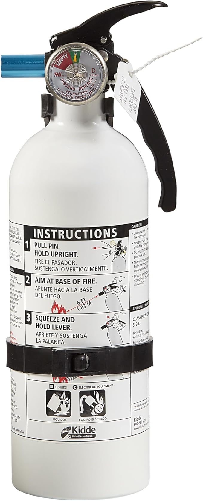 Kidde Auto Fire Extinguisher for Car & Truck, 5-B:C, 3.2 Lbs., Dry Chemical Extinguisher, Strap Bracket (Included) & Fire Extinguisher for Home, 1-A:10-B:C, Dry Chemical Extinguisher, Red