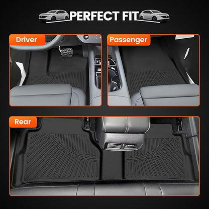 KMF Custom Fit Floor Mats for Nissan Murano 2025 Accessories, All Weather 3D TPE Waterproof Car Floor Liners - Front & Rear 2 Row, Anti-Slip Deep Grooves Car Mats Full Set