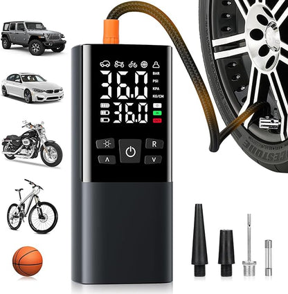 Bestview Tire Inflator Portable Air Compressor-150PSI Air Compressor 4X Faster, Equipped with Digital Pressure Gauge and LED Light,Suitable for Cars, Bicycles, Motorcycles and Ball Sports Equipment
